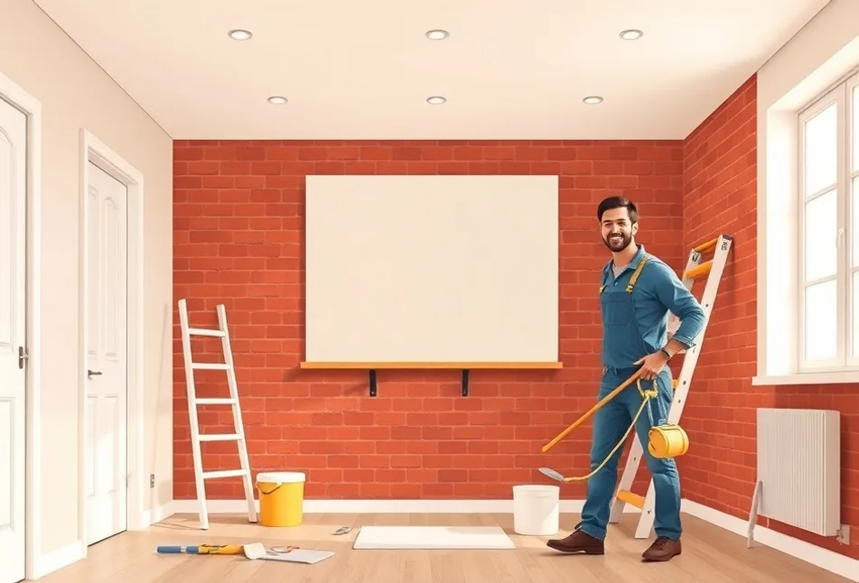 Intérieur rénové après travaux de peinture aux Mureaux